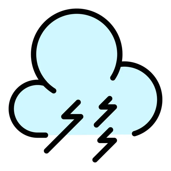 Storm wolk pictogram kleur overzicht vector — Stockvector