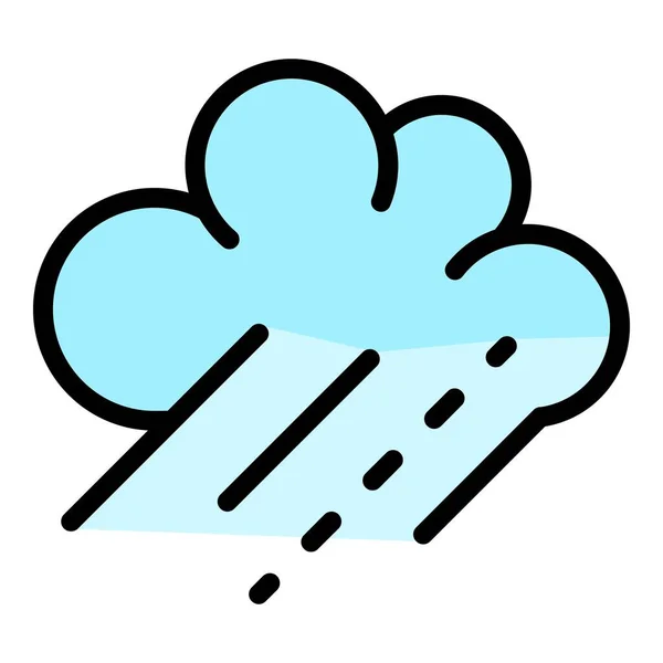 Drizzle clouds icon color outline vector — Vetor de Stock