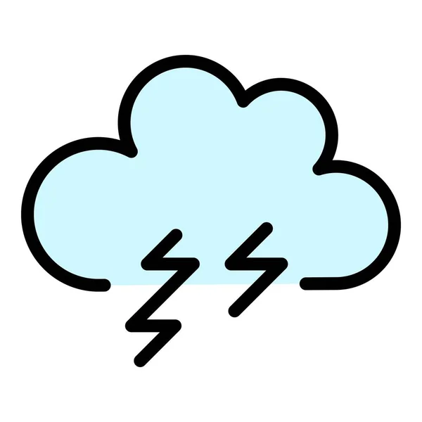 Thundercloud icon color outline vector — 图库矢量图片