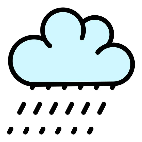 Drizzle weather icon color outline vector — 图库矢量图片
