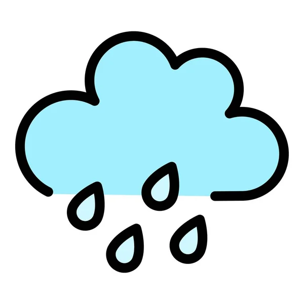 Letni deszcz ikona kolor zarys wektor — Wektor stockowy