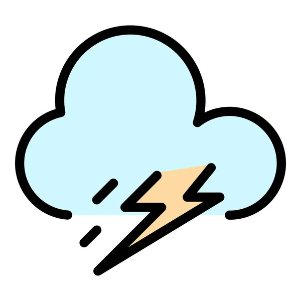 Storm thunder icon color outline vector — Wektor stockowy