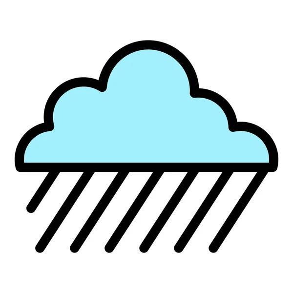 Temporada lloviendo cielo icono color contorno vector — Vector de stock
