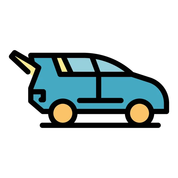 Trunk auto pictogram kleur omtrek vector — Stockvector