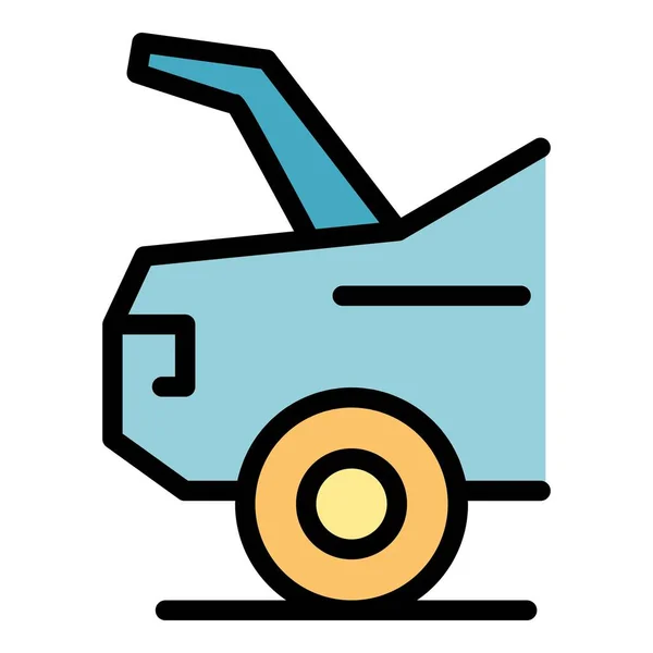 Naprawa samochodu trunk ikona kolor zarys wektor — Wektor stockowy