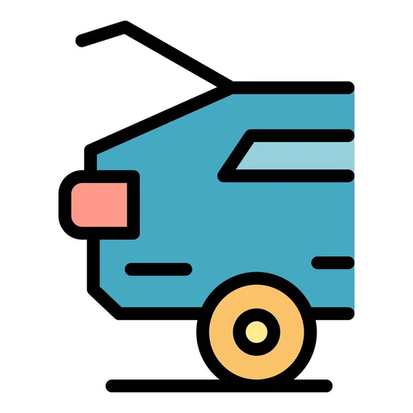 Abrir coche de arranque icono color contorno vector — Vector de stock