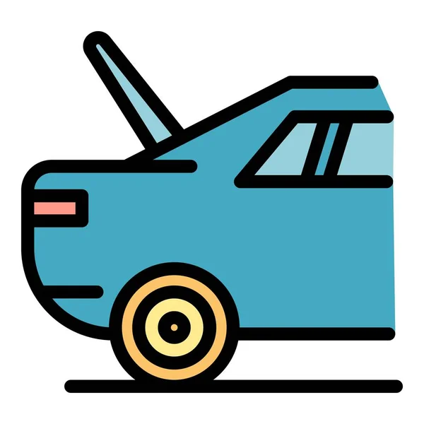 Car with open trunk icon color outline vector — Vetor de Stock