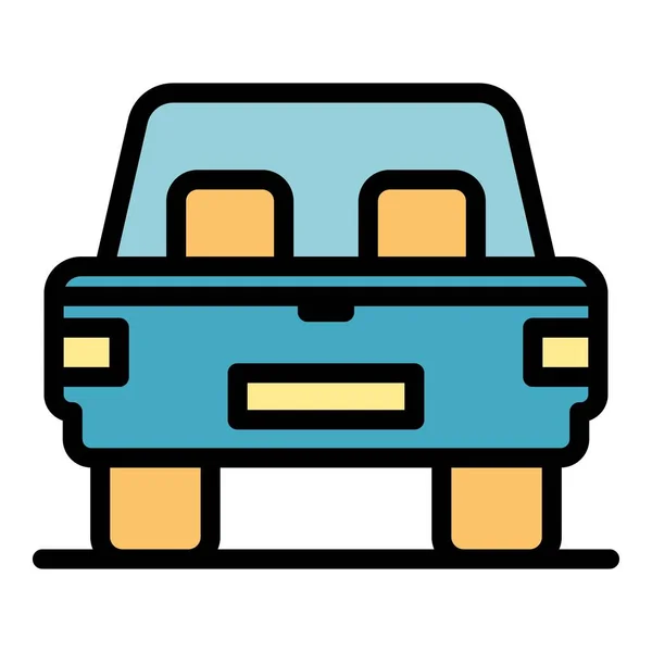 Coche tronco icono de la puerta color contorno vector — Vector de stock