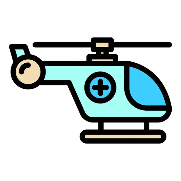 Air rescue helicopter icon color outline vector — Stock Vector