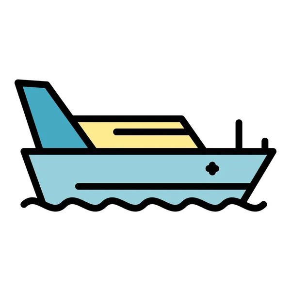 Lifeboat icon color outline vector — Stock Vector