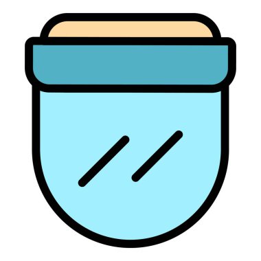 Doktor yüz kalkanı renk dış hat vektörü