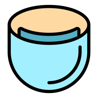 Kendini koruma yüz kalkanı simgesi renk çizgisi vektörü