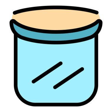 Hastane yüz kalkanı renk ana hatları vektörü