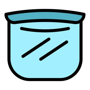 Sağlık yüz kalkanı simgesi renk ana hatları vektörü