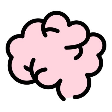 İnsanların beyin simgesi renk ana hatları vektörü