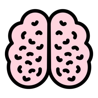 Sistem beyin simgesi renk ana hatları vektörü