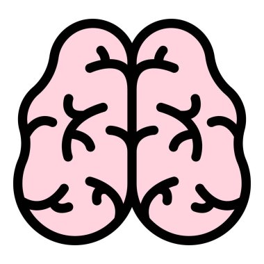 Nöron beyin simgesi renk dış hat vektörü