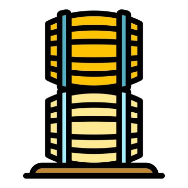 Burbon fıçısı yığın ikon renk ana hatları vektörü