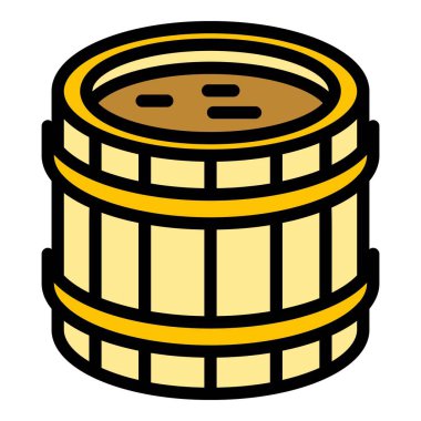 Tam burbon varil simgesi renk ana hatları vektörü