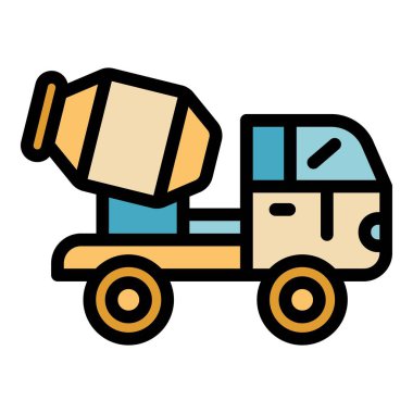 Karıştırıcı makine simgesi renk ana hatları vektörü