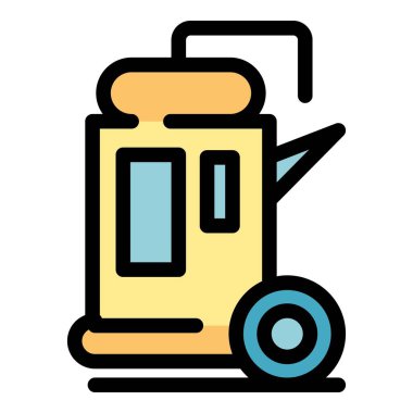 Güç sıkıştırıcı simgesi renk ana hatları vektörü