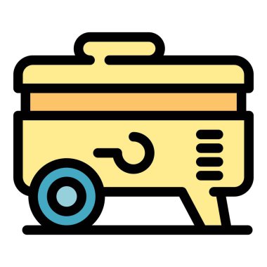 Basınç sıkıştırıcı simgesi renk ana hatları vektörü