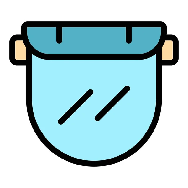 Covid face shield icon color outline vector — ストックベクタ
