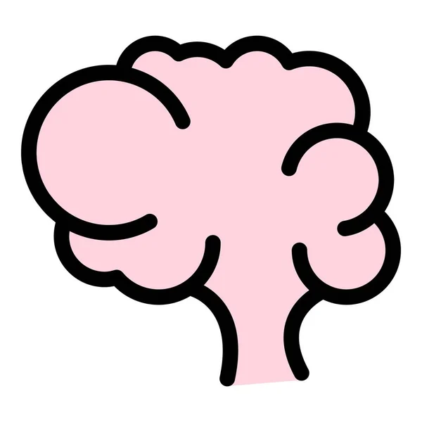 Neuro cervello icona colore contorno vettore — Vettoriale Stock