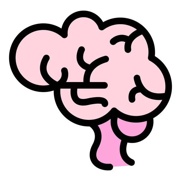 Body brain icon color outline vector — Stock Vector