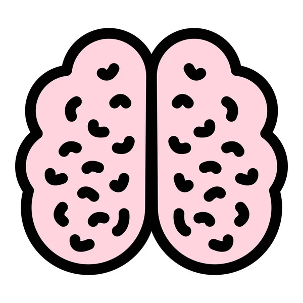 Sistema cervello icona colore contorno vettore — Vettoriale Stock