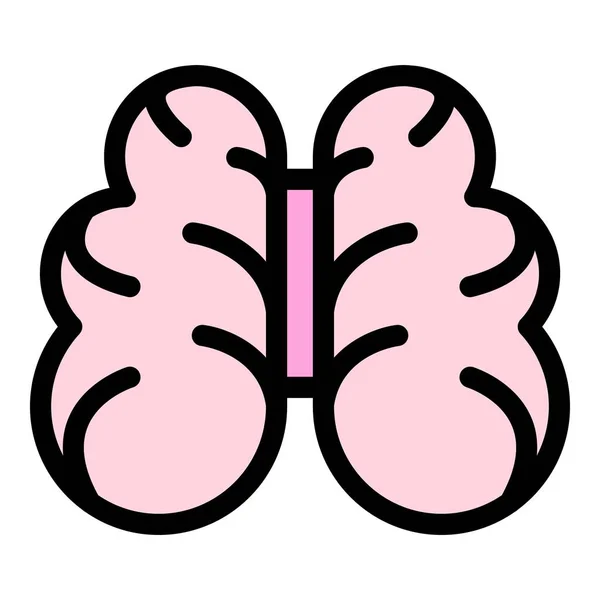 Cella cervello icona colore contorno vettoriale — Vettoriale Stock