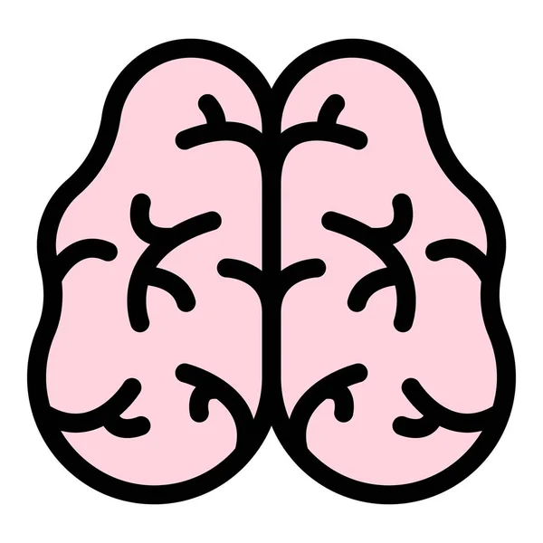 Neuronen-Gehirn-Symbol Farbumrissvektor — Stockvektor