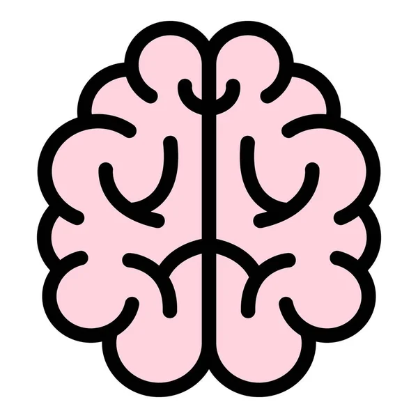 Cervello circuito icona colore contorno vettore — Vettoriale Stock