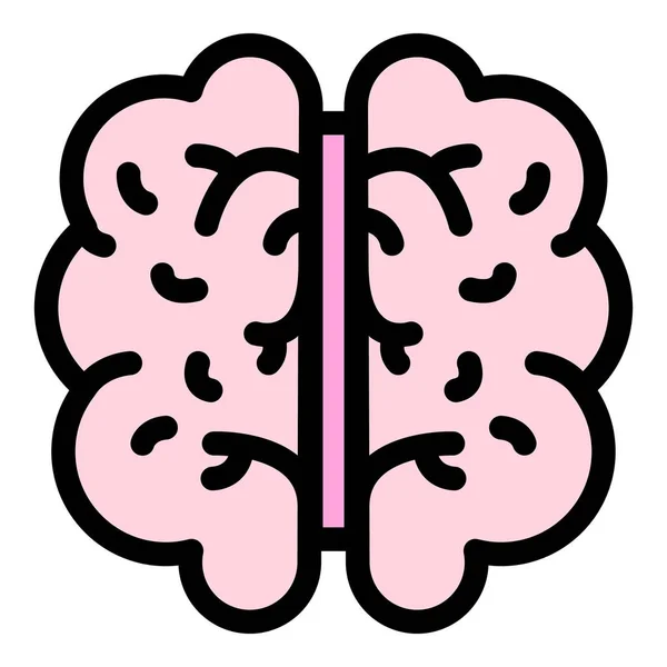 Creative human brain icon color outline vector — Stockvektor