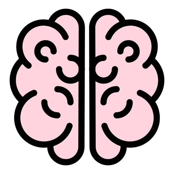 Ανθρώπινο κεφάλι εικονίδιο του εγκεφάλου διάνυσμα περίγραμμα χρώμα — Διανυσματικό Αρχείο