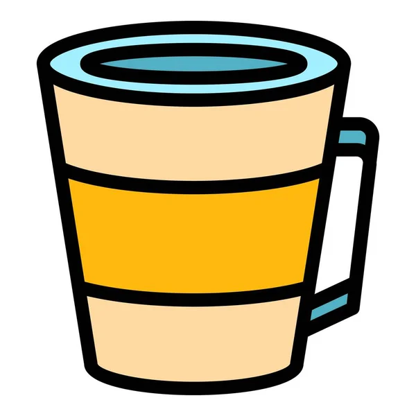 Latte icon color outline vector —  Vetores de Stock