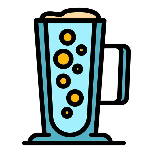 Ice latte icon color outline vector — ストックベクタ