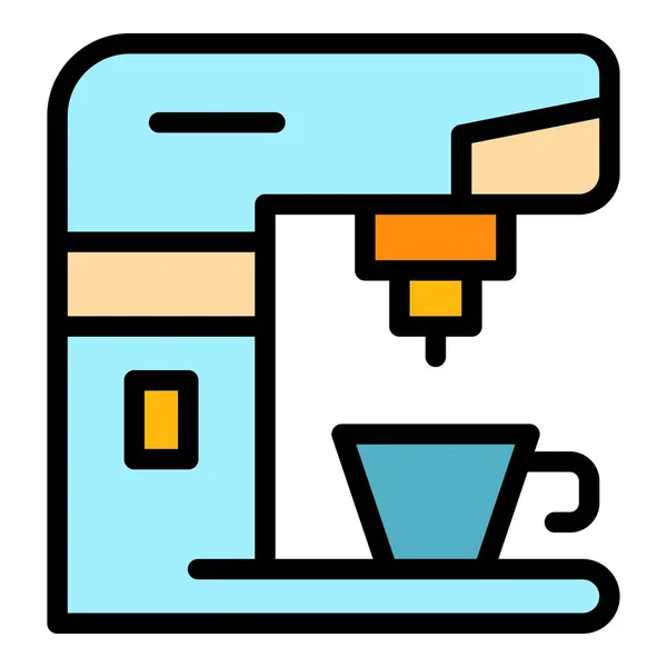 Kaffeemaschinen-Symbol Farbumrissvektor — Stockvektor