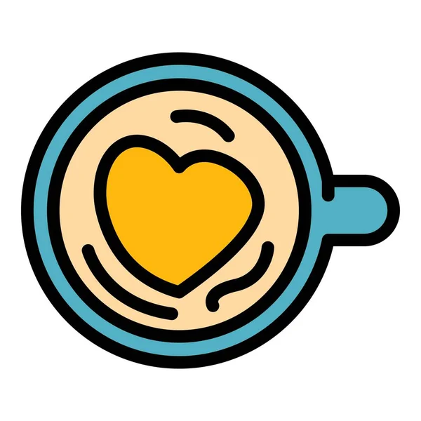 Heart latte icon color outline vector — стоковый вектор