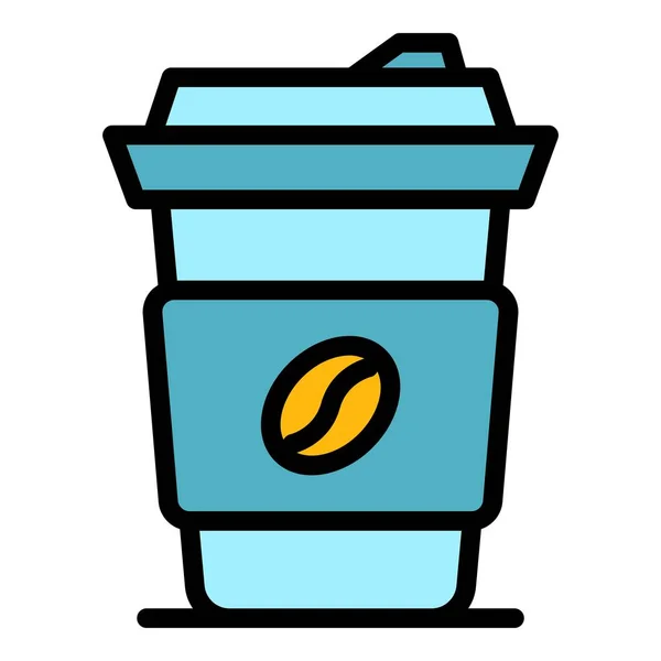 Latte boisson chaude icône couleur contour vecteur — Image vectorielle
