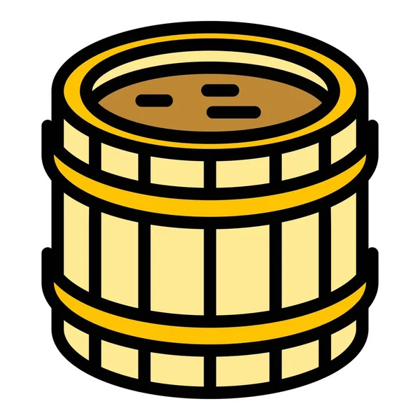 Borbón completo barril icono color contorno vector — Vector de stock