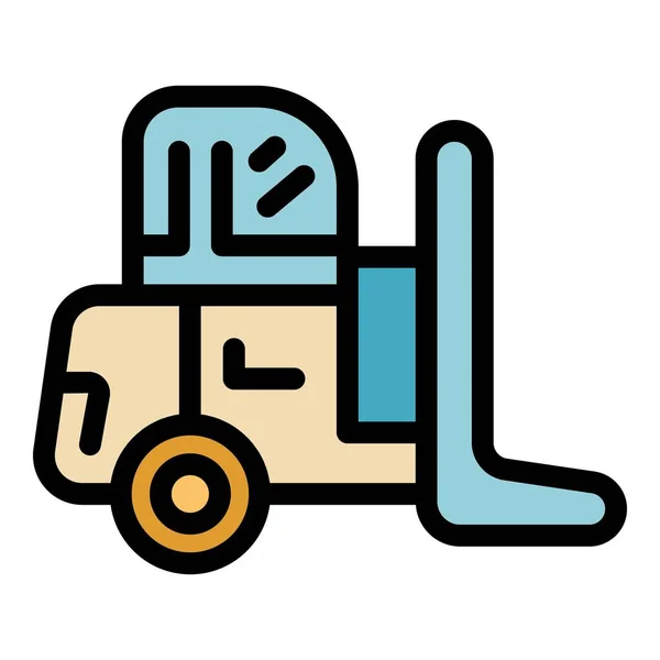 Construction forklift icon color outline vector —  Vetores de Stock