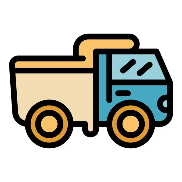 Construction truck icon color outline vector — 图库矢量图片