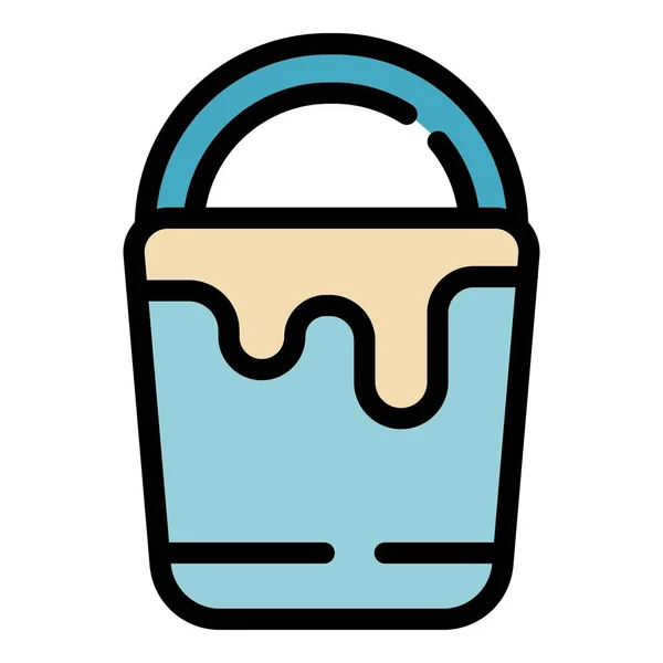 Construction bucket icon color outline vector — ストックベクタ