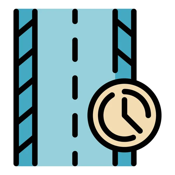 Highway timer pictogram kleur omtrek vector — Stockvector