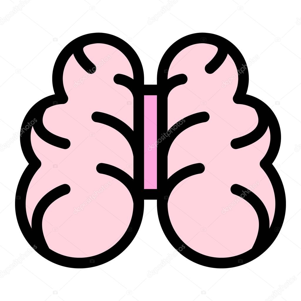 Cell brain icon color outline vector