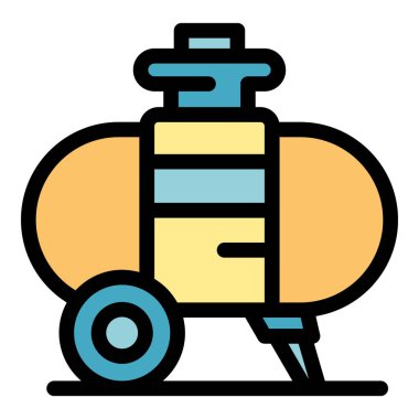 Panel hava kompresör simgesi renk dış hat vektörü