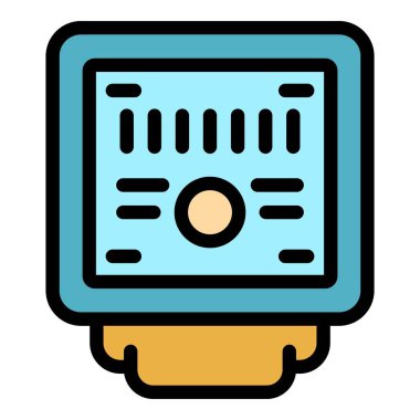 Elektrik bağlantı kutusu simgesi renk ana hatları vektörü