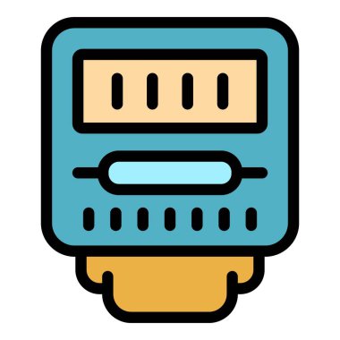 Elektrik kutusu simgesi renk ana hatları vektörü