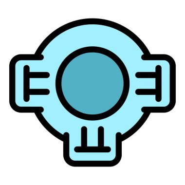 Kontrol bağlantı kutusu simgesi renk ana hatları vektörü